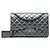 Chanel Gray Jumbo Classic Metallic Lambskin Double Flap Marrone Grigio antracite - vista 6