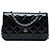 Wallet On Chain Portafoglio con catena Chanel Black CC Quilted Patent Nero