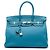 Hermès Blue Clemence Birkin Retourne 35 Azul