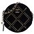 Chanel Borsa crossbody rotonda in velluto nero con perle e paillettes