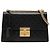 Padlock Borsa a Tracolla Gucci Guccissima Medium Nera con Lucchetto Nero