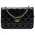 Wallet On Chain Chanel Cartera con cadena Reissue 2.55 de piel de becerro acolchada negra Negro