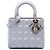 Dior Gray Medium Pearlescent Lambskin Cannage Lady Dior Marrone