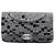 Chanel Black Medium Classic Canvas Sequin Stripes Double Flap Nero