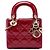 Dior Red Mini Patent Cannage Lady Dior Rosso Bordò
