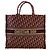 Dior Book Tote groß, rot, aus bestickter Oblique Canvas Bordeaux