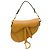 Mini Bolsa Saddle Dior em pele de vitelo granulada castanha Marrom Castanho claro