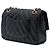 Chanel Black Medium Classic Chevron Calfskin Pleated Double Flap Nero - vista 2