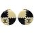 Chanel Black CC Emaille Karomuster Kunstperlen Runde Clip-On Ohrringe Schwarz
