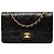 Chanel Black Small Classic Lambskin Double Flap Nero