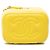 Mini Vanity Case Chanel Yellow CC Matelassé in Lambskin con Catena Giallo - vista 3