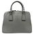 Borsa a mano Prada Saffiano Luxe in pelle grigia Marrone - vista 2