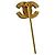 Spilla Broche Chanel Vintage Coco Mark con Strass D'oro - vista 4