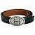 Hermès Hermes Evelyne Oval Buckle Wendelgürtel aus Leder Braun Schwarz