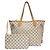 Borsa a tracolla Louis Vuitton Damier Azur Neverfull MM Bianco