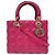 Borsa Christian Dior Lady in pelle d'agnello rosa Cannage