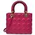 Borsa Christian Dior Lady in pelle d'agnello rosa Cannage - vista 2