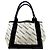 Borsa a mano Balenciaga Cabas S in tela Navy Nero Crudo - vista 2