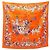 Hermès Foulard Hermes Carre 90 La Folle Parade Multicolore Arancione