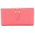Hermès Cartera larga bi-fold Hermes Bearn Soufflet Rose Azalee Rosa