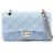 Borsa Chanel Matelassé Double Flap in denim Blu