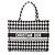 Borsa Christian Dior Dior Book Tote Medium Houndstooth Nero Bianco
