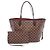 Borsa Tote Louis Vuitton Neverfull MM Damier Ebene Cerise Marrone