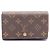 Cartera bi-fold de cuero marrón Louis Vuitton Castaño