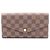 Louis Vuitton Portefeuille Sarah Damier Ebene Bi-fold Long Wallet Marrone