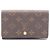 Cartera bi-fold de cuero marrón Louis Vuitton Castaño