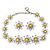 NEU DOLCE & GABBANA DAISY KRISTALLBLUMEN HALSKETTE + OHRRINGE Golden