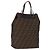 FENDI Zucca Canvas Hand Bag Black Brown
