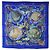 Hermès HERMES Carre 90 Scarf  Grands Fonds  Silk Blue