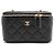 Chanel Borsa crossbody Vanity con catena in pelle di agnello Nero