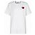 Comme Des Garcons T-Shirt weiß mit rotem Metall-Herz-Patch