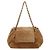 Chanel Borsa a tracolla a fisarmonica con catena in camoscio marrone