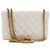 Chanel Borsa a tracolla Medium in pelle d'agnello bianca con patta CC e chiusura girevole, catena dorata Bianco - vista 5