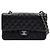 Chanel Bolsa de Ombro Medium em Caviar Preto Clássico com Corrente Prateada - vista 2