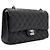 Chanel Bolsa de Ombro Medium em Caviar Preto Clássico com Corrente Prateada - vista 4