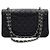 Chanel Bolsa de Ombro Medium em Caviar Preto Clássico com Corrente Prateada - vista 5