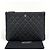 Chanel Borsa a pochette New Medium in Caviar placcata oro Nera Nero - vista 2