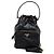 Prada Borsa bucket in pelle con logo triangolare nera Nero