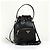 Prada Borsa bucket in pelle con logo triangolare nera Nero - vista 3
