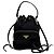 Prada Borsa bucket crossbody in nylon con logo triangolare Nero