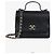 Chanel Mini Serie con Manico Superiore e Patta Matelassé Quilted Nero