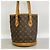 Borsa Tote Louis Vuitton Monogram Bucket PM Marrone - vista 11