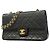 Borsa a tracolla Chanel Matelassé in pelle d'agnello nera Nero