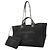Chanel Deauville Canvas Chain Tote Bag Schwarz