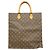 Borsa Tote Louis Vuitton Monogram Sac Plat Marrone