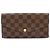 Louis Vuitton Damier Portefeuille Sarah Bi-fold Long Wallet Castaño Damier ebene